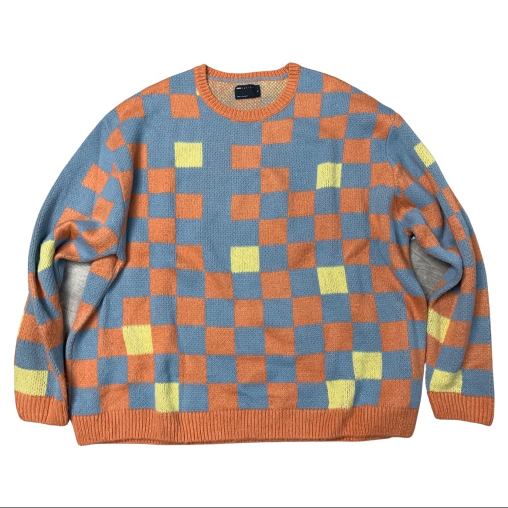 ASOS Multicolor Checkered Crewneck Sweater